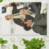 vergadering van bedrijfsleiders, leidinggevenden theedoek (Gevouwen)