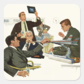  vergadering van bedrijfsleiders, leidinggevenden  vierkante sticker (Voorkant)