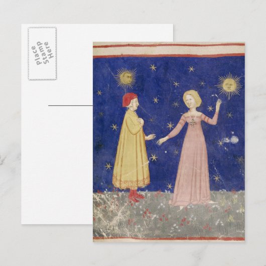 Vergadering van Dante en Beatrice Briefkaart (Voorkant / Achterkant)