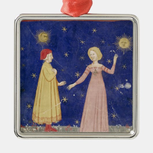 Vergadering van Dante en Beatrice Metalen Ornament (Voorkant)