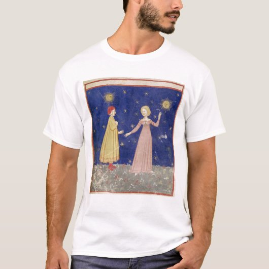 Vergadering van Dante en Beatrice T-shirt (Voorkant)