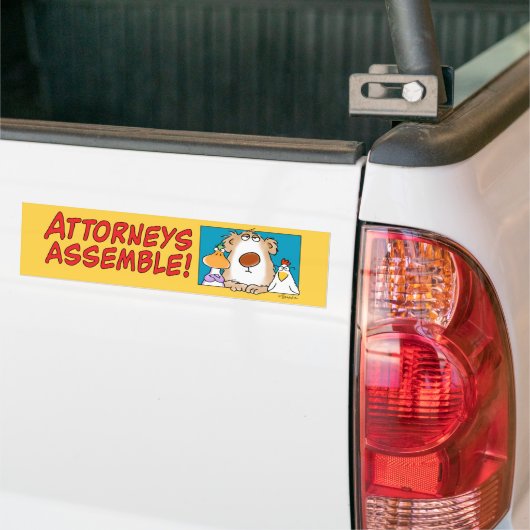 VERGADERING VAN DE ATTORNEYS! Sandra Boynton Bumpersticker (Op Truck)