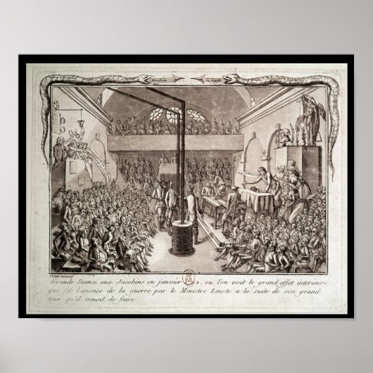 Vergadering van de Jacobin Club, januari 1792 Poster (Voorkant)