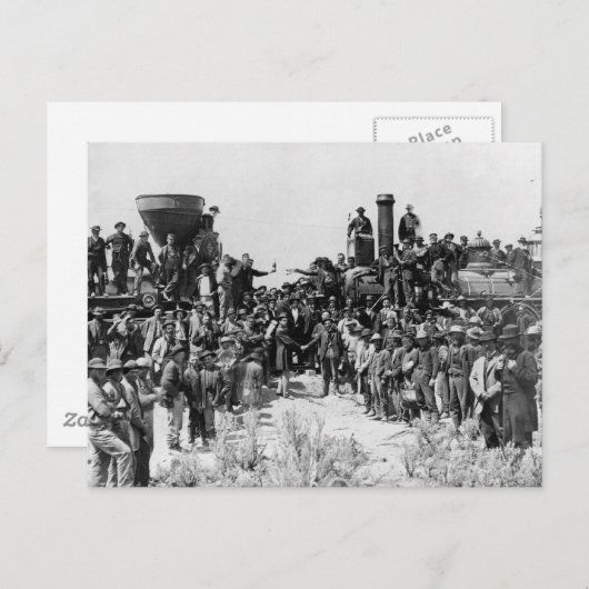 Vergadering van de rails - Promontory Point Utah 1 Briefkaart (Voorkant / Achterkant)