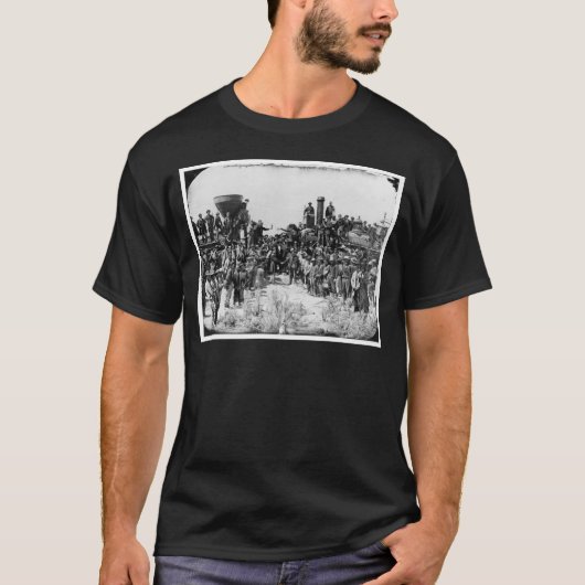 Vergadering van de rails - Promontory Point Utah 1 T-shirt (Voorkant)