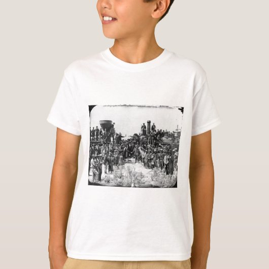 Vergadering van de rails - Promontory Point Utah 1 T-shirt (Voorkant)