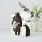 Vergadering van dieren in de sneeuw briefkaart (Staand voorkant)