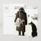 Vergadering van dieren in de sneeuw briefkaart (Voorkant / Achterkant)