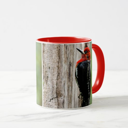 Vergadering van een "Red-Breasted Sapsucker" Mok (Voorkant rechts)