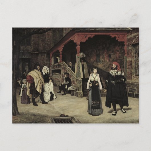 Vergadering van Faust en Marguerite, 1860 Briefkaart (Voorkant)