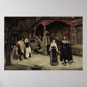 Vergadering van Faust en Marguerite, 1860 Poster