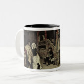 Vergadering van Faust en Marguerite, 1860 Tweekleurige Koffiemok (Voorkant links)