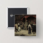 Vergadering van Faust en Marguerite, 1860 Vierkante Button 5,1 Cm (Voorkant /achterkant)