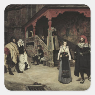 Vergadering van Faust en Marguerite, 1860 Vierkante Sticker