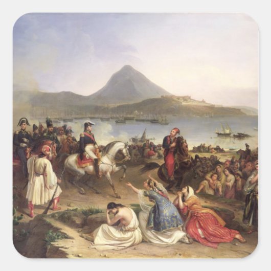 Vergadering van generaal Nicolas Joseph Maison Vierkante Sticker (Voorkant)