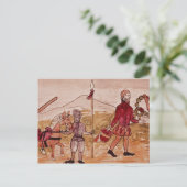 Vergadering van Hernando Cortes en Montezuma Briefkaart (Staand voorkant)