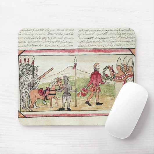 Vergadering van Hernando Cortes en Montezuma Muismat (Met muis)