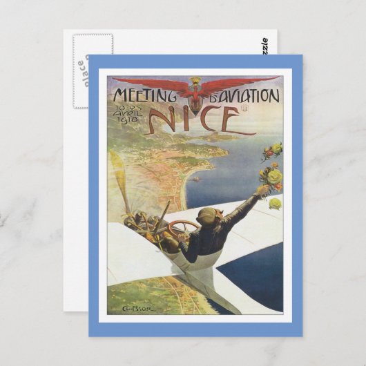  vergadering van het Briefkaart van Nice (Voorkant / Achterkant)