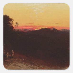 Vergadering van Jacob en Esau Vierkante Sticker