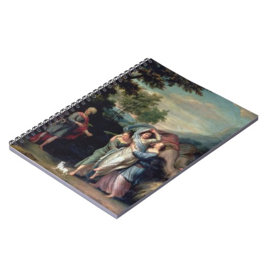 Vergadering van Jacob en Laban met Rachel, Leah en Notitieboek (Linkerzijde)