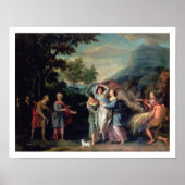 Vergadering van Jacob en Laban met Rachel, Leah en Poster (Voorkant)