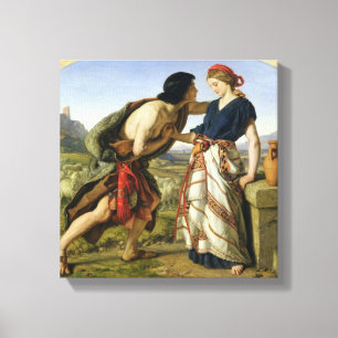 Vergadering van Jacob en Rachel, 1853 Canvas Afdruk