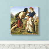 Vergadering van Jacob en Rachel, 1853 Canvas Afdruk (Insitu (Houten vloer))