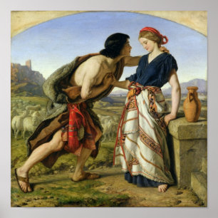 Vergadering van Jacob en Rachel, 1853 Poster