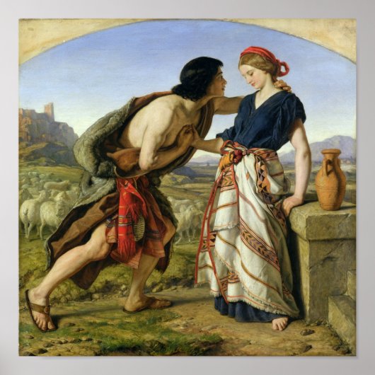 Vergadering van Jacob en Rachel, 1853 Poster (Voorkant)