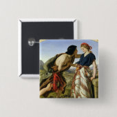 Vergadering van Jacob en Rachel, 1853 Vierkante Button 5,1 Cm (Voorkant /achterkant)