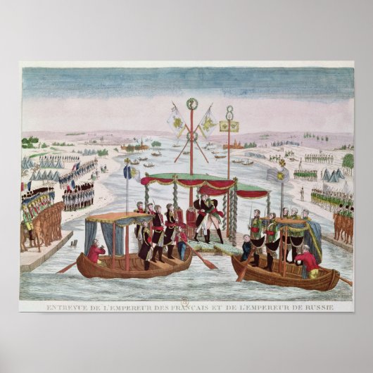 Vergadering van Napoleon I & Tsar Alexander I Poster (Voorkant)