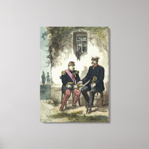 Vergadering van Otto von Bismarck en Napoleon Canvas Afdruk
