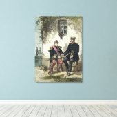 Vergadering van Otto von Bismarck en Napoleon Canvas Afdruk (Insitu (Houten vloer))
