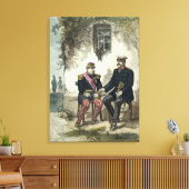 Vergadering van Otto von Bismarck en Napoleon Canvas Afdruk (Insitu (Woonkamer))