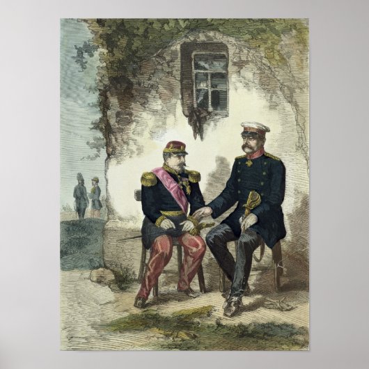 Vergadering van Otto von Bismarck en Napoleon Poster (Voorkant)