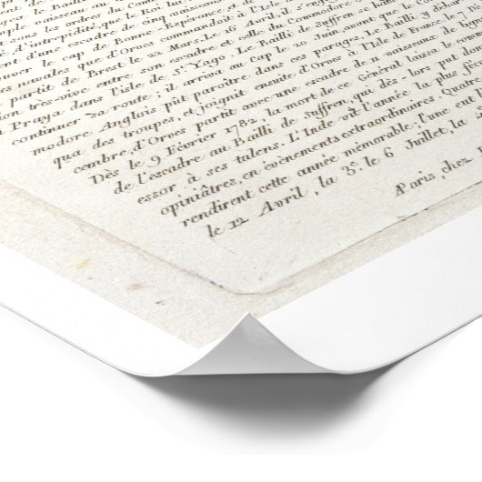 Vergadering van Pierre Andre de Suffren de Saint T Poster (Hoek)