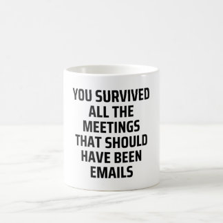 vergaderingen hebben overleefd die emails hadden m koffiemok