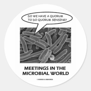 Vergaderingen in de microbiële wereld (Quorum Sen Ronde Sticker