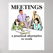 Vergaderingen Office Humor Workplace Funny Print P (Voorkant)