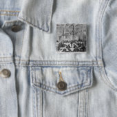 Vergaderingen van de leden van de Commune Vierkante Button 5,1 Cm (In situ)