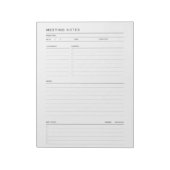 Vergadernotities Notitieblok, Notitieblok voor wer (Linkerzijde)