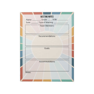 Vergadernotities Notitieblok- Sun Notitieblok