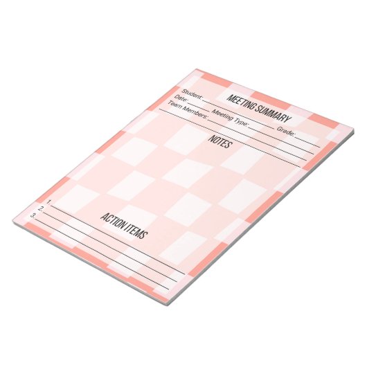 Vergadernotities/overzicht Notitieblok- Checker Notitieblok (Schuin)