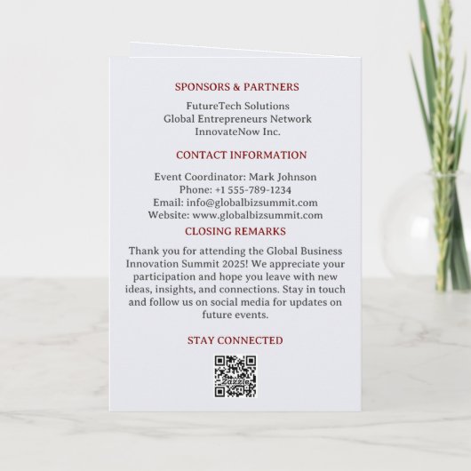 Vergaderrooster of zakelijk vergaderrooster programma (Achterkant)