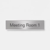 Vergaderzaal Nummer Zilver en Zwarte Tekst Sjabloo Deurbordje (Voorkant)