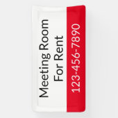 Vergaderzaal Te Huur Rood Zwart-Wit Sjabloon Spandoek (Verticaal)