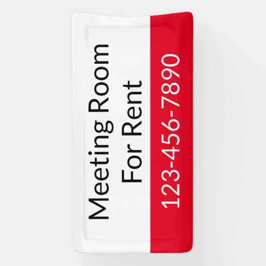 Vergaderzaal Te Huur Rood Zwart-Wit Sjabloon Spandoek (Verticaal)