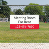 Vergaderzaal Te Huur Rood Zwart-Wit Sjabloon Spandoek (Insitu)