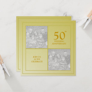 Vergangenheid & Heden Foto Gouden Huwelijksjubileu Kaart