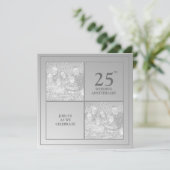 Vergangenheid & Heden Foto Zilveren Bruiloft Kaart (Staand voorkant)